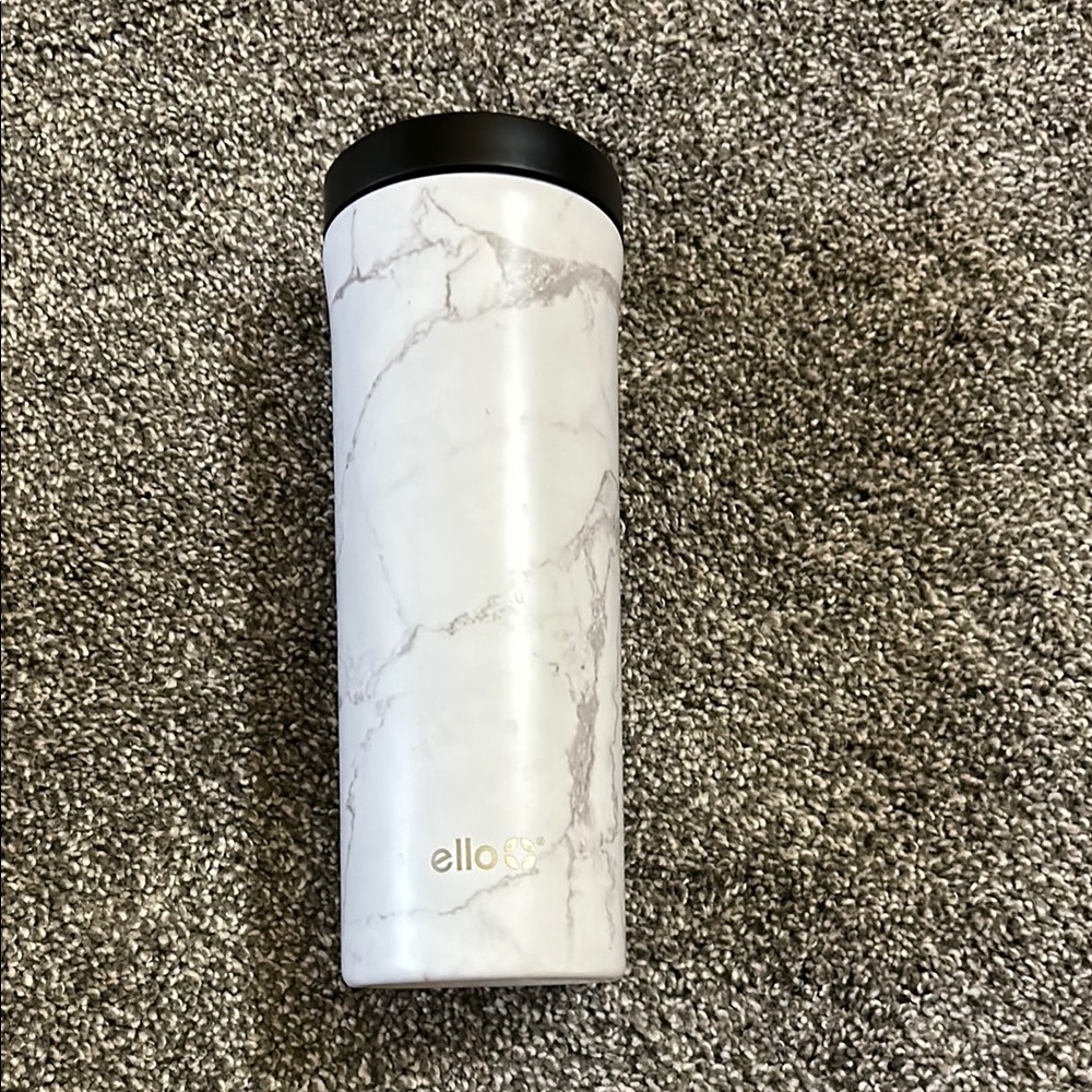 Ello White Marble Travel Mug